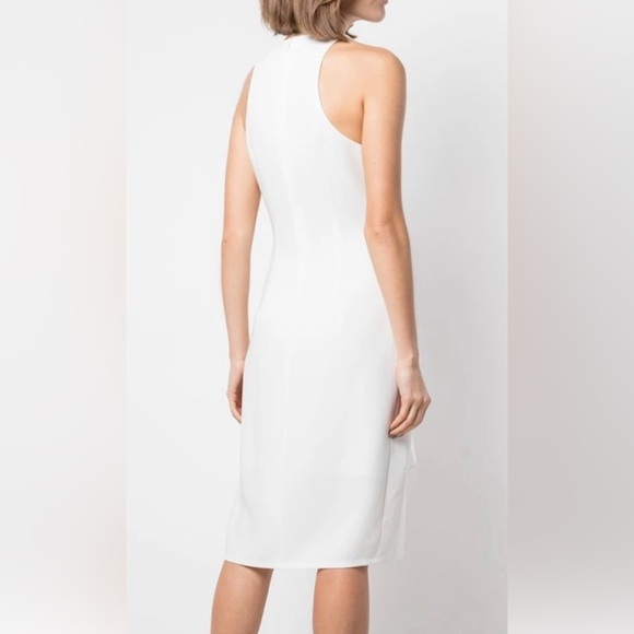 NWT CINQ A SEPT Clemency Drape-Front
Satin Combo White Dress Size 6 - Picture 4 of 12